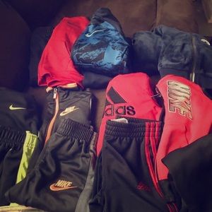 Kids jogger sets from Nike, adidas, and converse